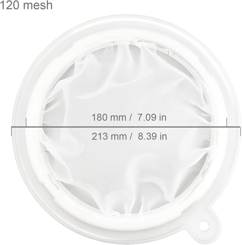 JIUMEI 8.4in 120 Mesh Big Nylon Mesh Filter Ultra-Fine Sieve Sediments Strainer for Straining Juice,honey,Tea - Image 2